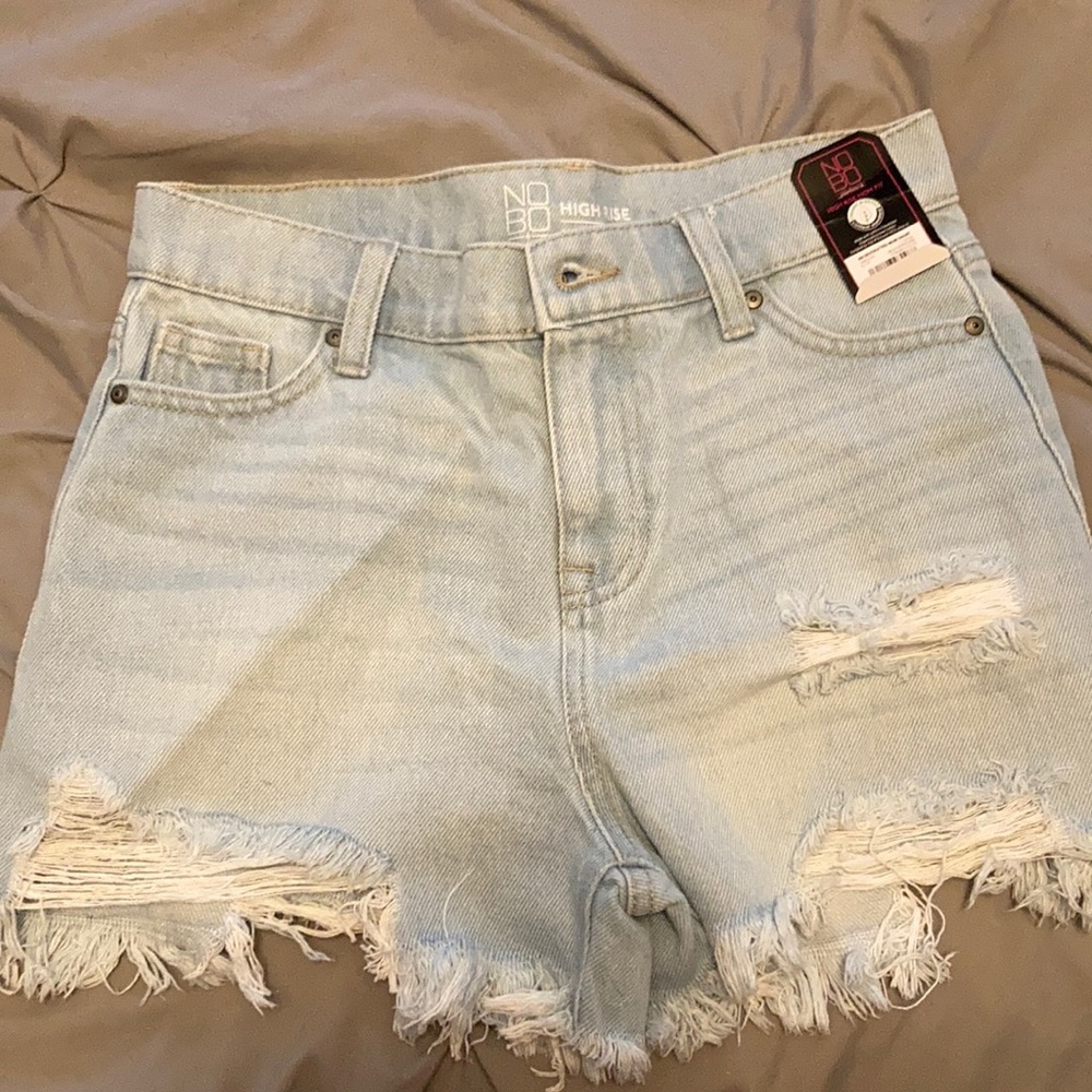 High Rise Washed Shorts